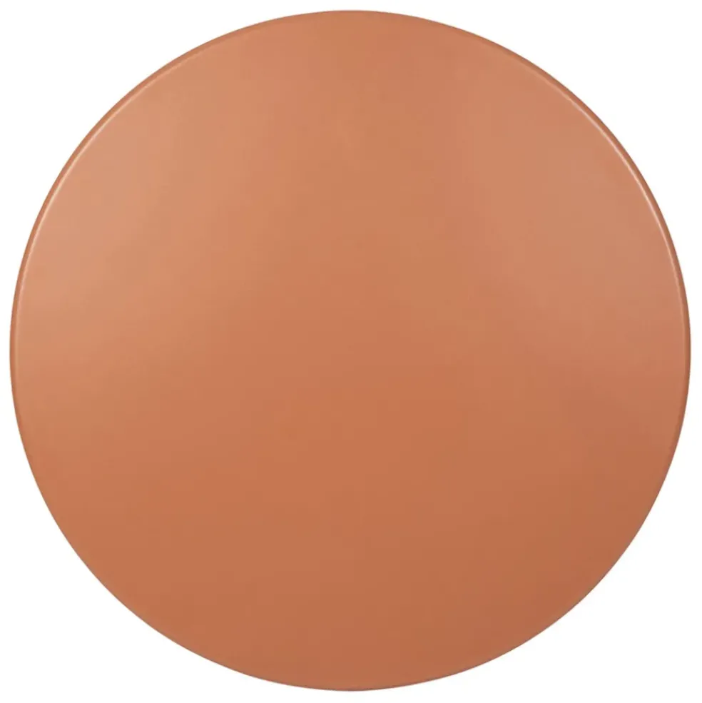 Table de jardin rond en fer terracotta d80cm - Lumi