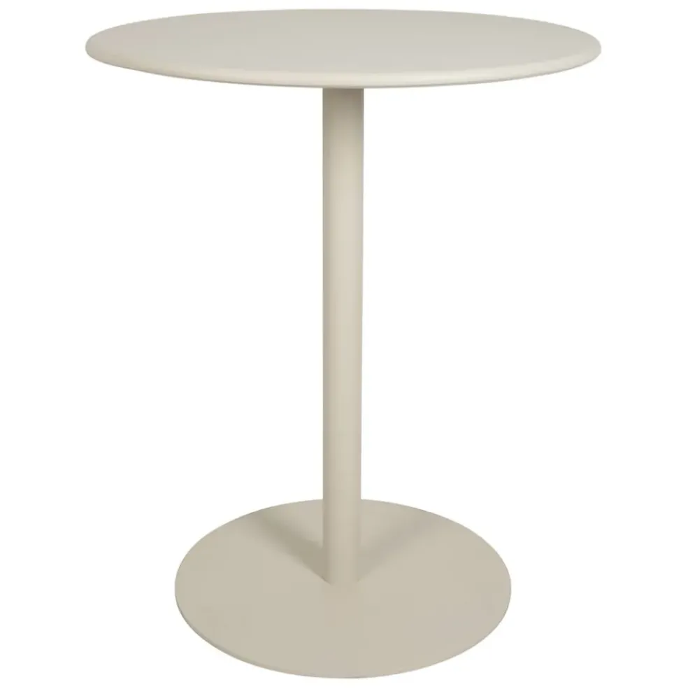 Table de jardin ronde en acier écru d60cm - Ajay