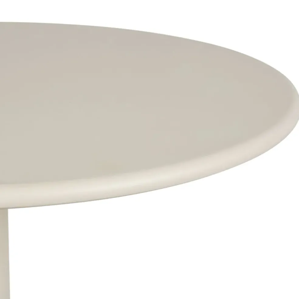 Table de jardin ronde en acier écru d60cm - Ajay