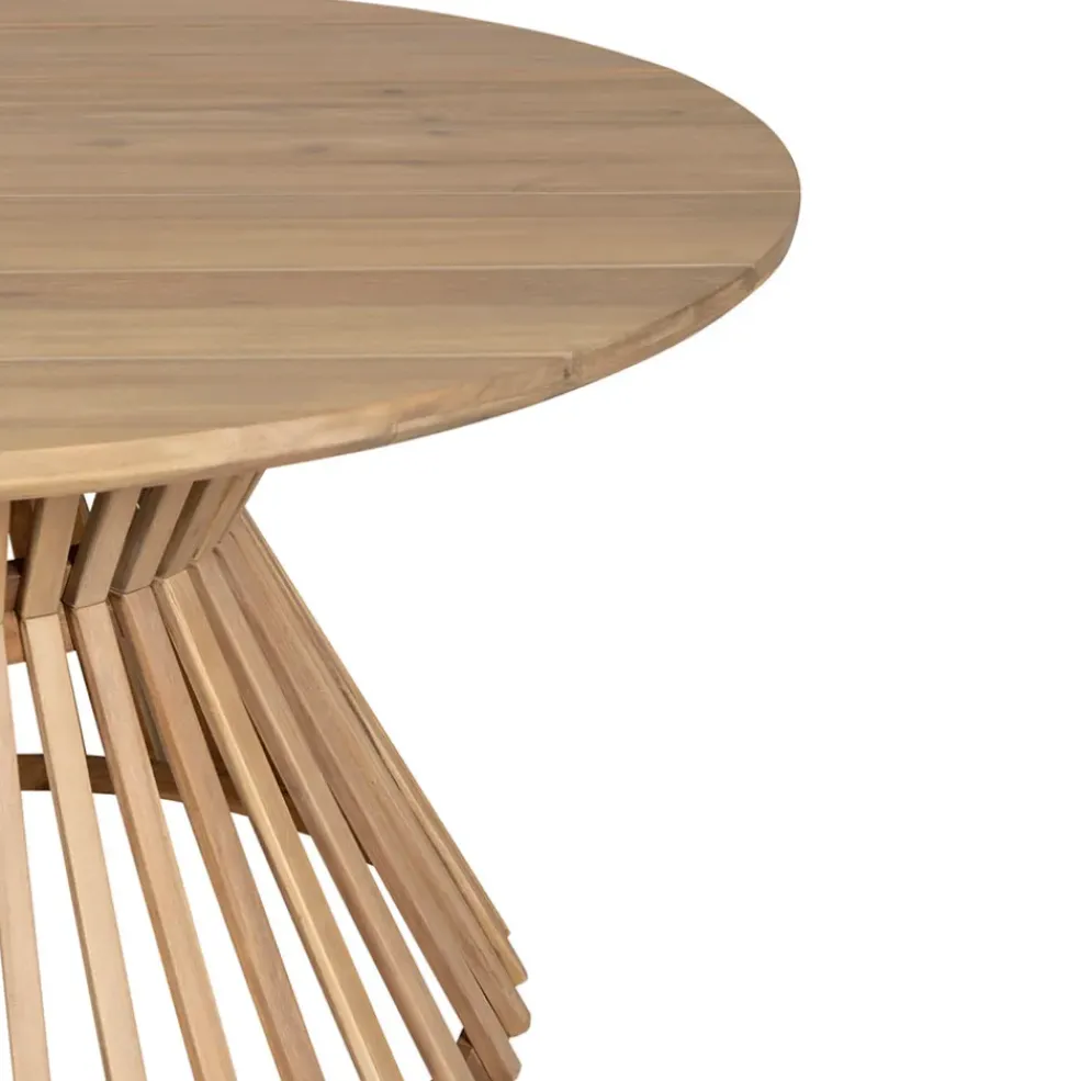 Table de jardin ronde en acacia écru d130cm - Minga