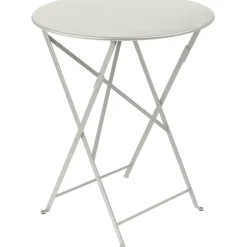 Table de jardin ronde pliante en acier gris argile - Bistro