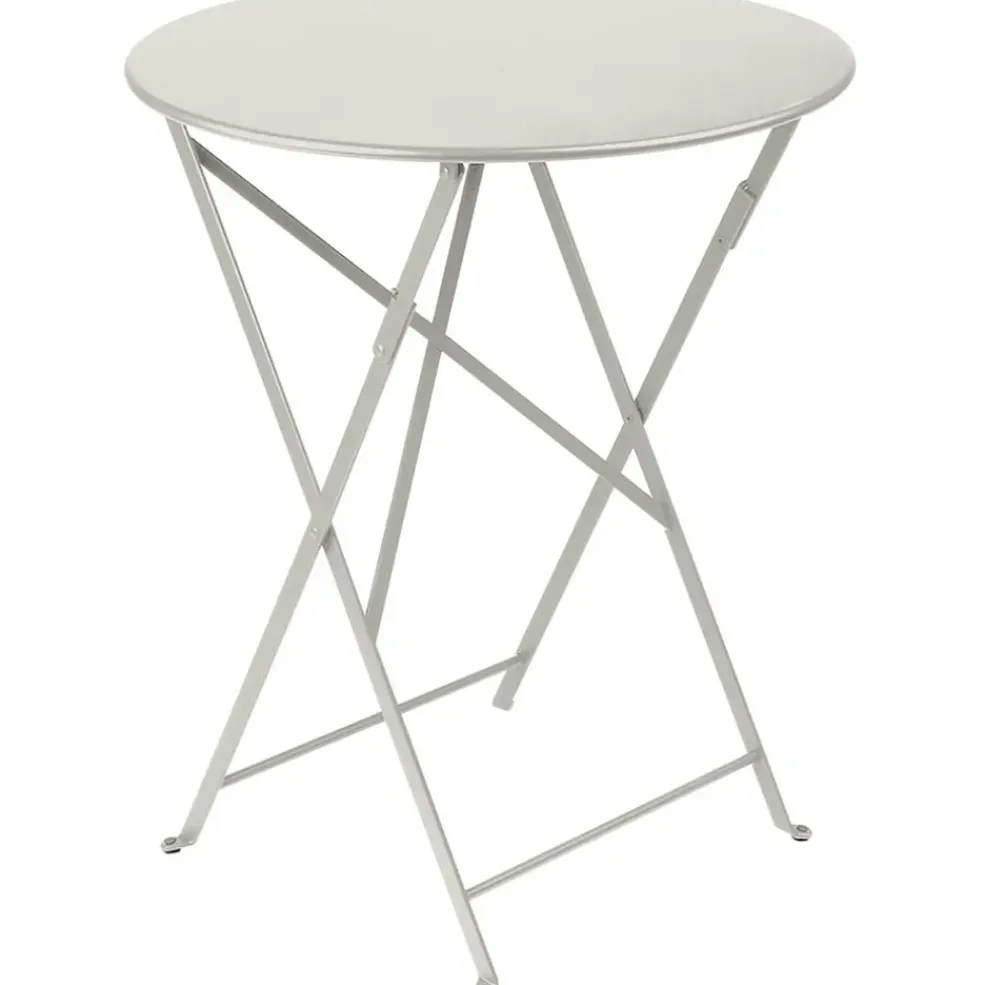 Table de jardin ronde pliante en acier gris argile - Bistro
