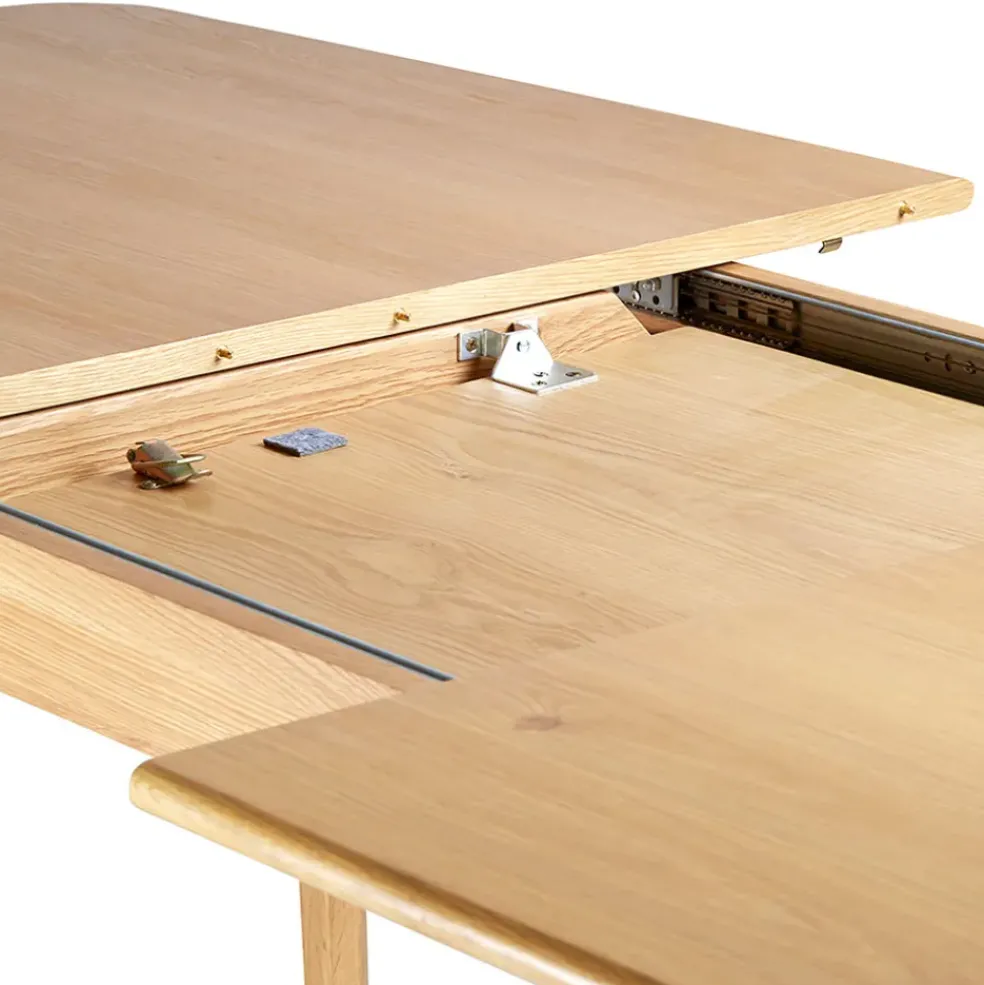 Table de repas avec allonge intégrée en chene naturel 180(+50)x100xh76cm - Sublime