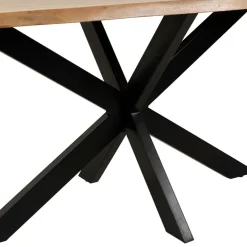 Table de repas en acacia et pieds en fer noir 180x90cm - Brooklyn