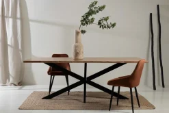 Table de repas en acacia et pieds en fer noir 220x100cm - Brooklyn