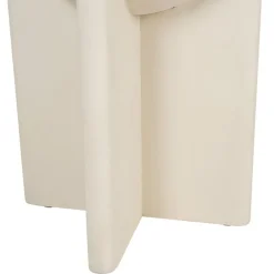 Table d'appoint ronde effet béton ciré blanc cassé d40cm - Leros