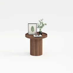 Table d'appoint ronde en bois de châtaignier - Plasma