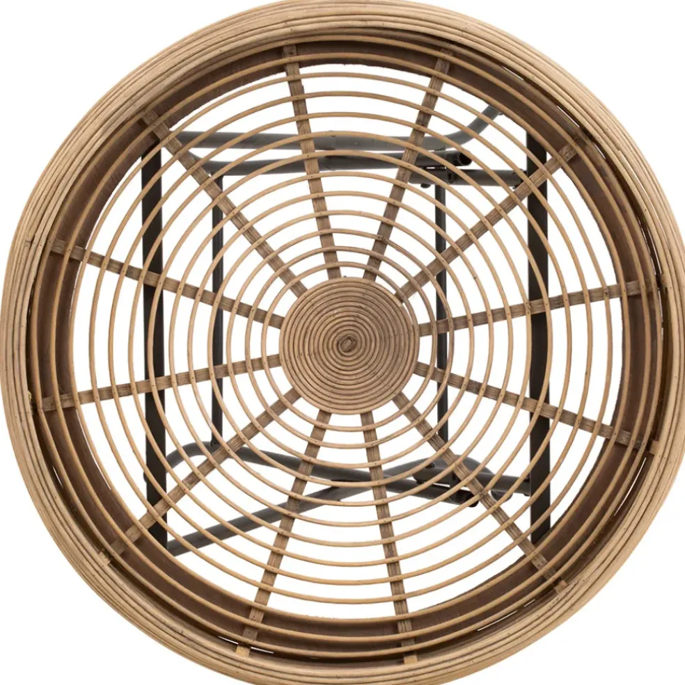 Table d'appoint ronde en bambou naturel d52cm