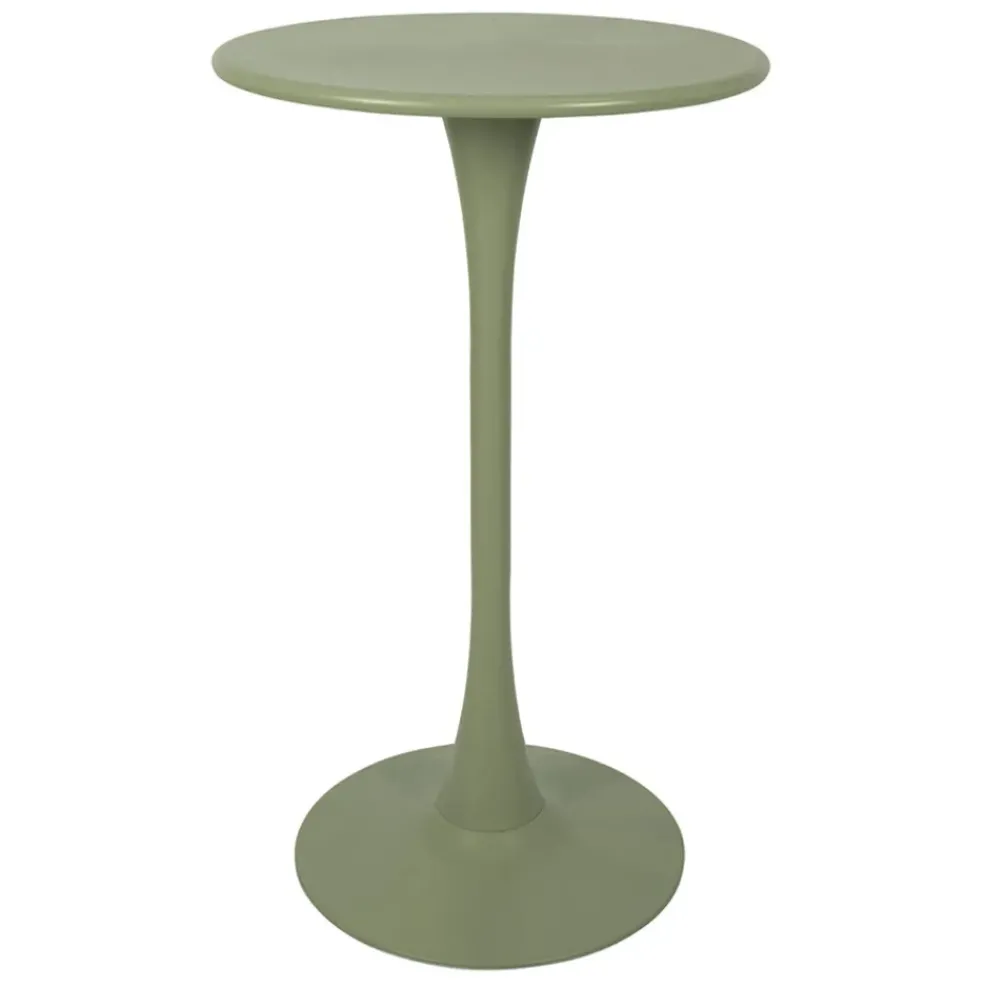 Table haute d'extérieur ronde en fer kaki d60xh100cm - Lumi
