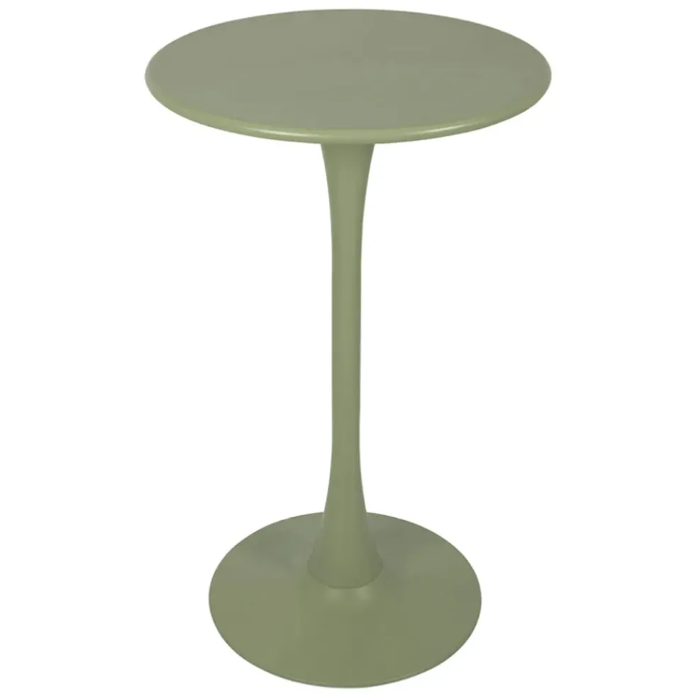 Table haute d'extérieur ronde en fer kaki d60xh100cm - Lumi