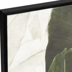 Tableau en toile encadré feuilles kaki 52x72cm - Gallery