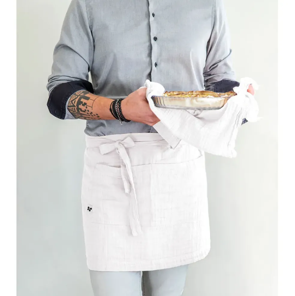 Tablier chantilly en gaze de coton 45x80cm - Gaia