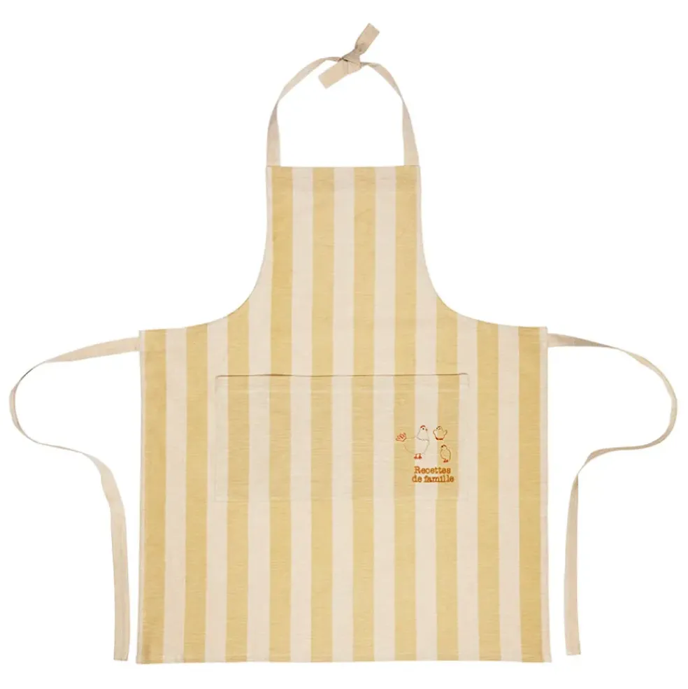 Tablier en coton beige - La Ferme