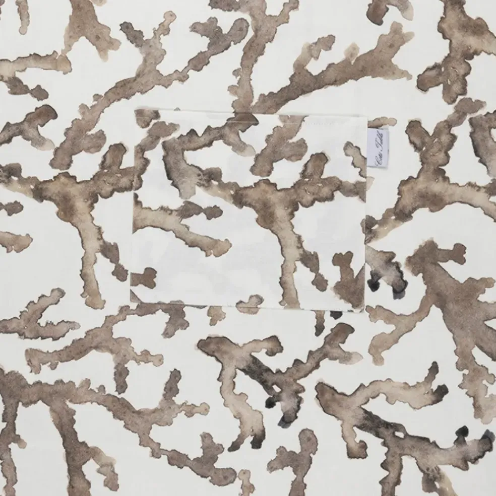Tablier en coton blanc et marron - Estran