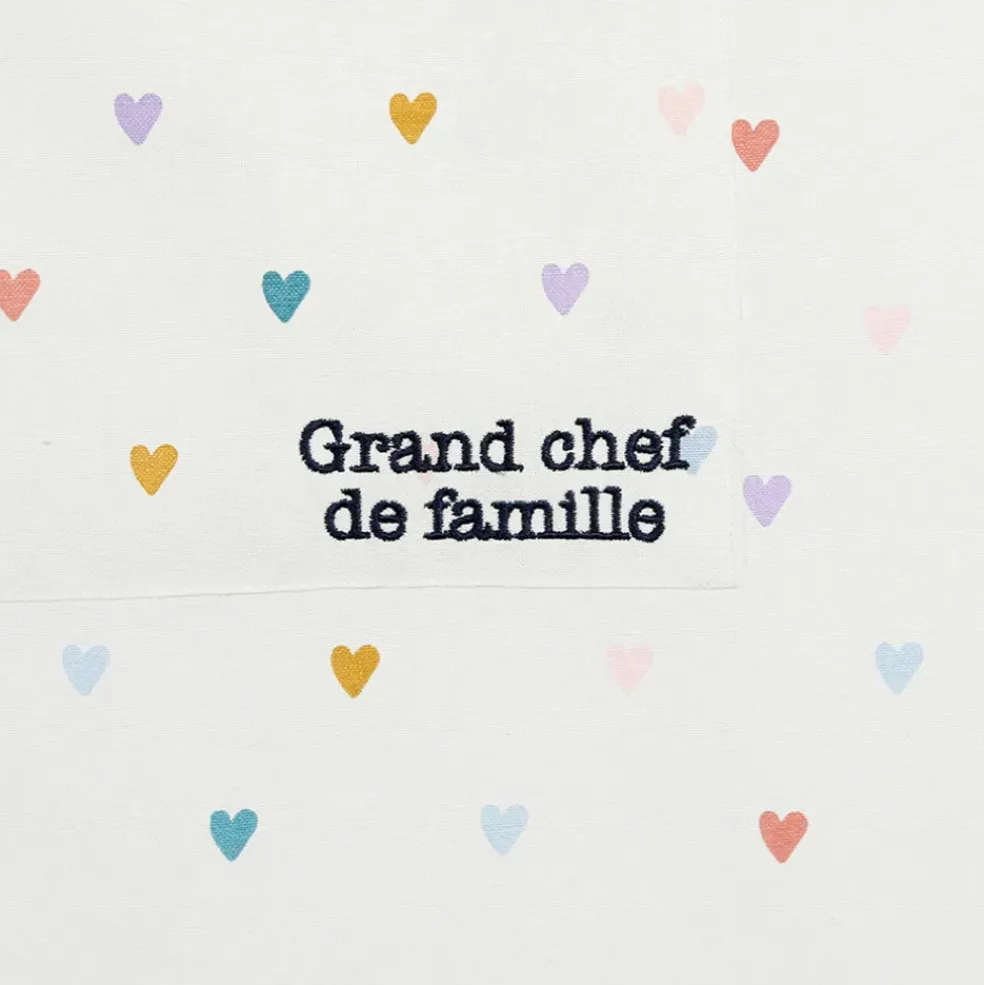 Tablier en coton multicolore 90x75cm - Famille