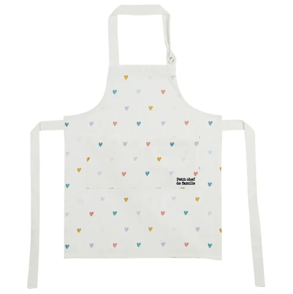Tablier enfant en coton multicolore 55x45cm - Famille