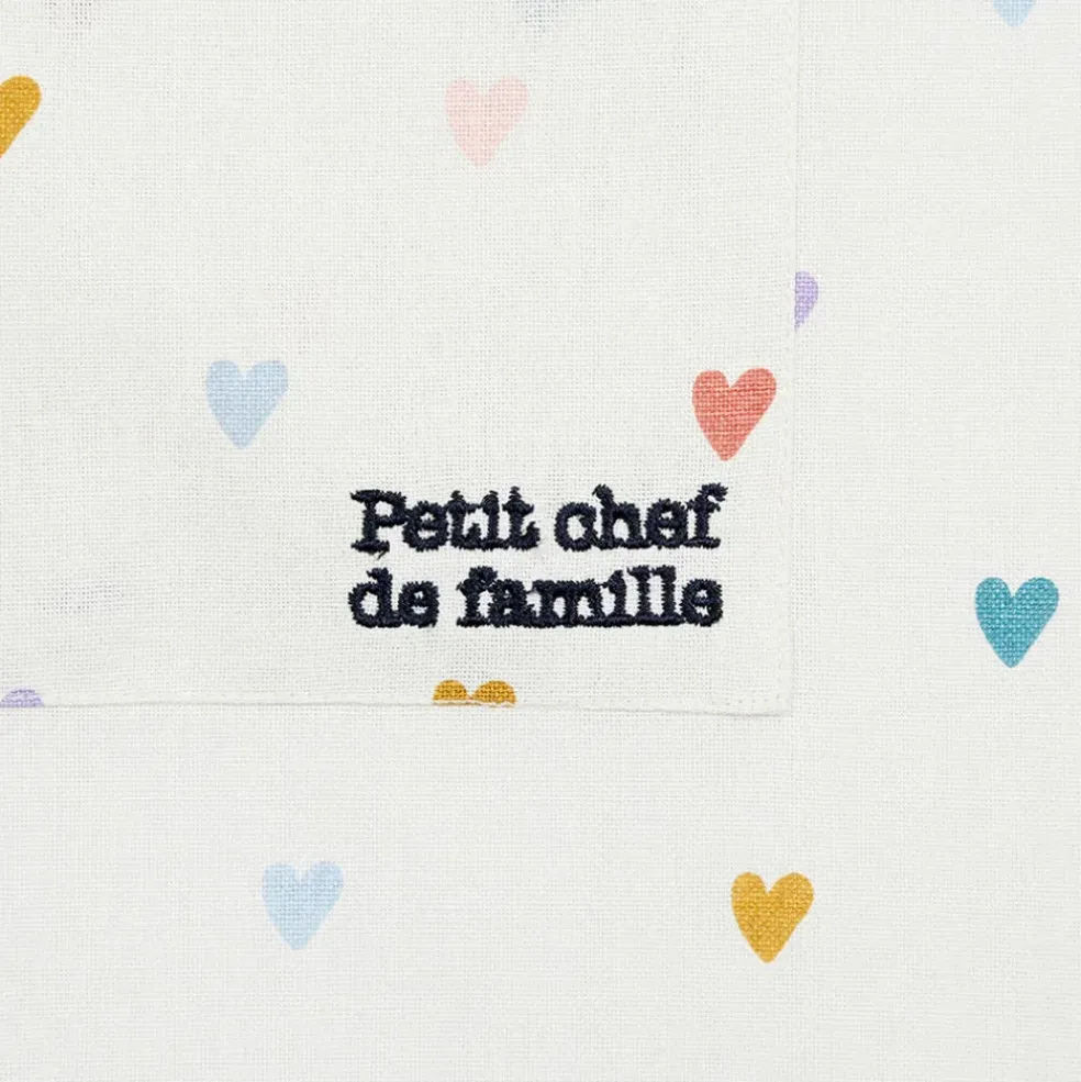 Tablier enfant en coton multicolore 55x45cm - Famille
