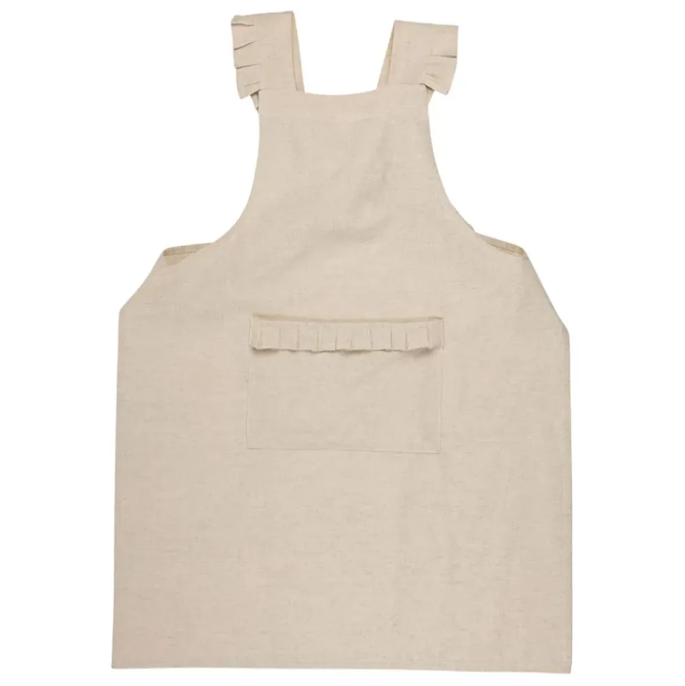 Tablier naturel en coton et lin - chambray