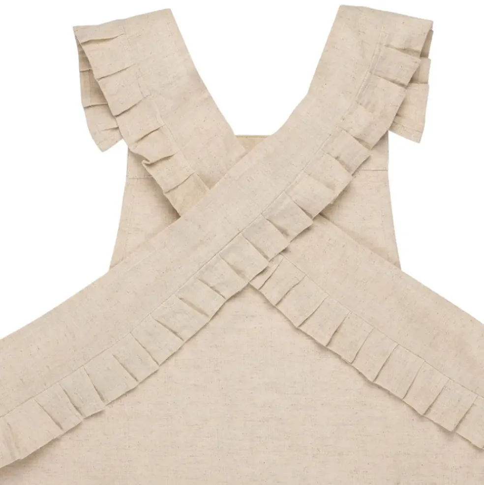 Tablier naturel en coton et lin - chambray
