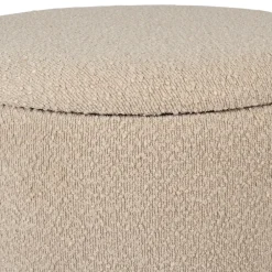 Tabouret coffre en tissu et pin beige - Alpinia