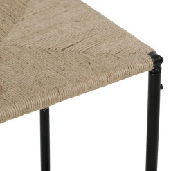 Tabouret en jute naturel et fer noir - madeira