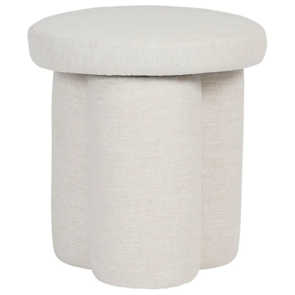 Tabouret en lin écru - Minimal