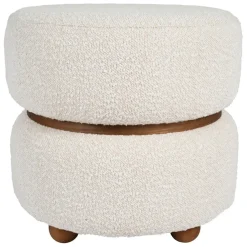 Tabouret en tissu et pin blanc - Alpinia