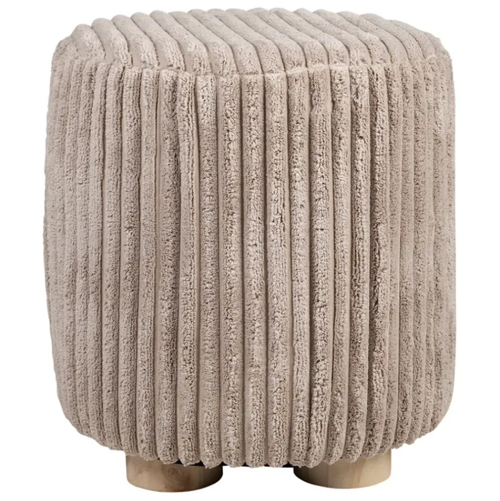 Tabouret en tissu taupe - Klosen