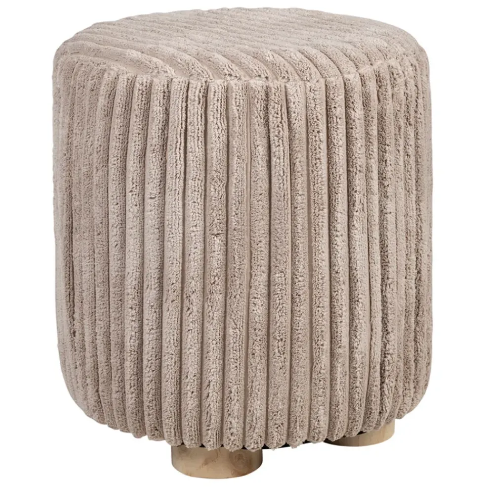Tabouret en tissu taupe - Klosen