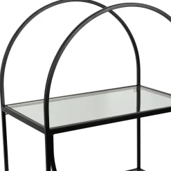 Étagère 3 niveaux en verre et fer noir h120cm - Lernet