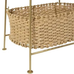 Étagère 3 paniers en jute et fer doré h104cm - Réserve