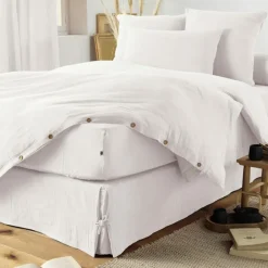 Taie d'oreiller chantilly en gaze de coton 60x60cm - Gaia