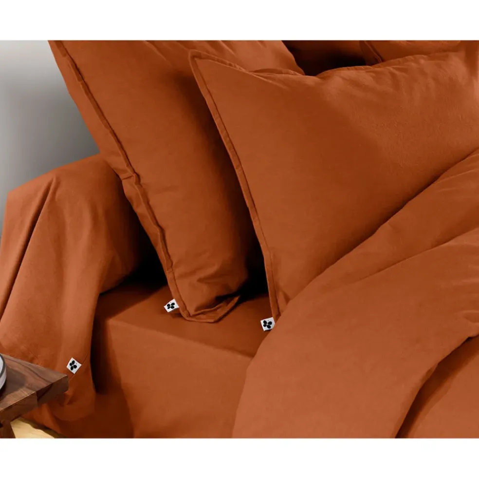 Taie d'oreiller en flanelle tomette 50x70cm - Candice