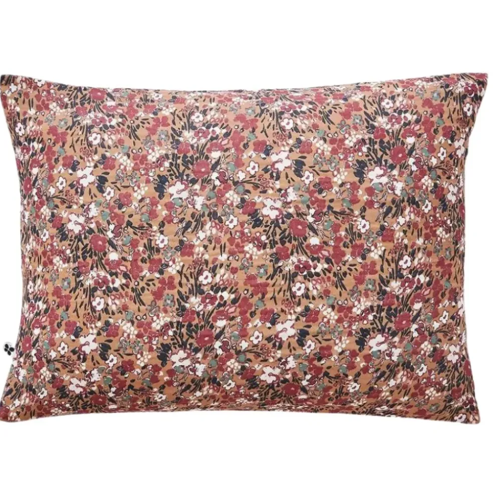 Taie d'oreiller en gaze de coton imprimée camel 50x70cm - Capucine