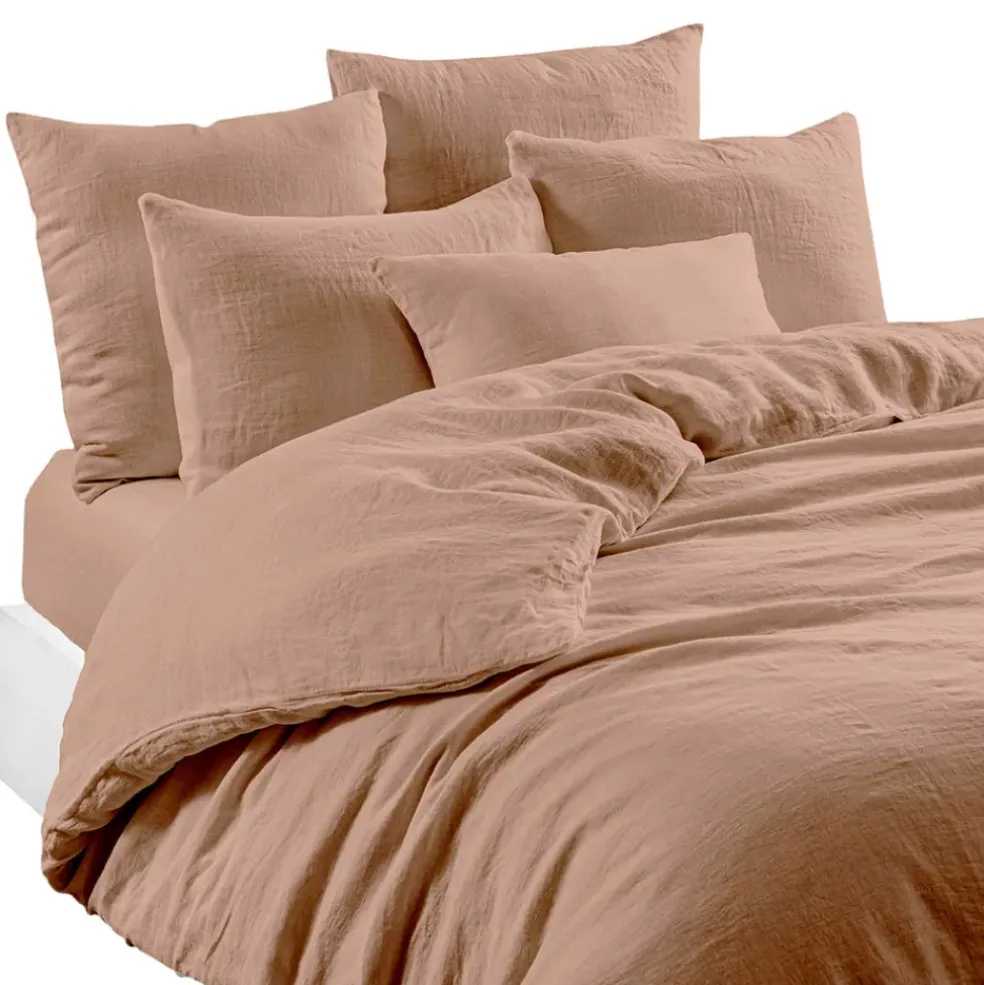 Taie d'oreiller en lin et coton cimarron 65x65cm - Limy