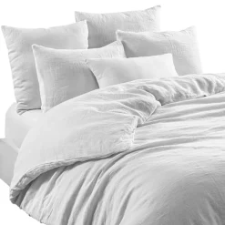 Taie d'oreiller en lin et coton blanc 50x70cm - Limy