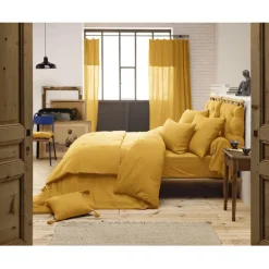Taie d'oreiller safran en gaze de coton 50x70cm - Gaia