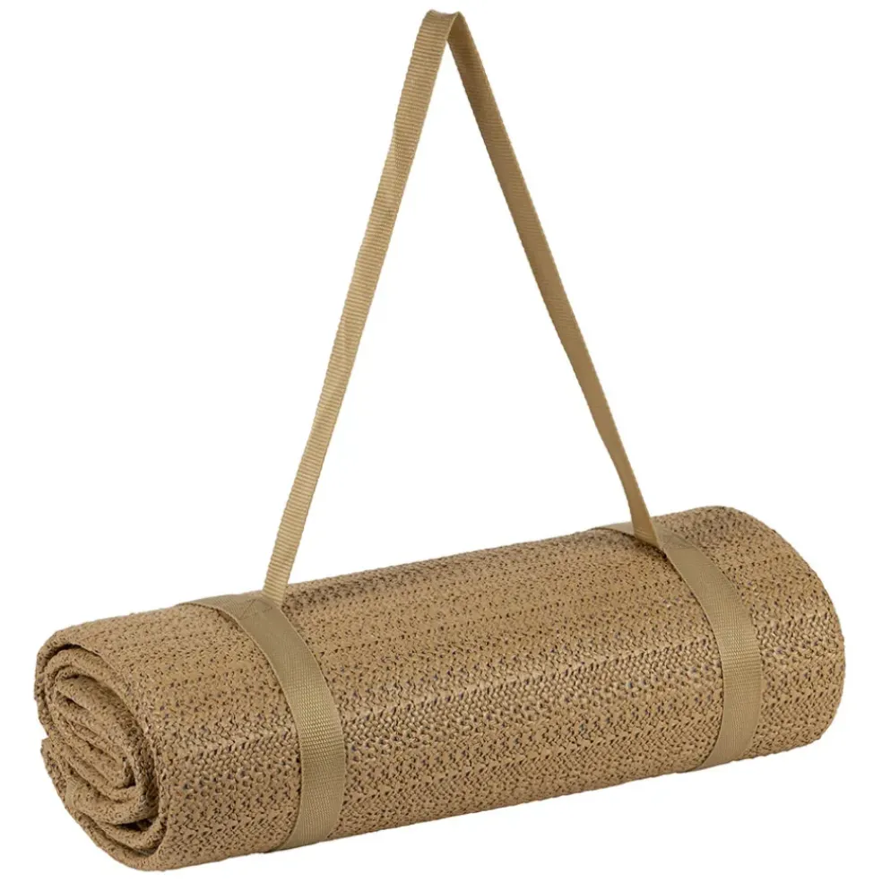 Tapis de plage effet cannage naturel 180x120cm - Garden