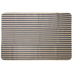 Tapis de plage en tissu rayé indigo et naturel 180x120cm - Medi
