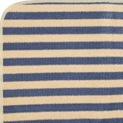 Tapis de plage en tissu rayé indigo et naturel 180x120cm - Medi