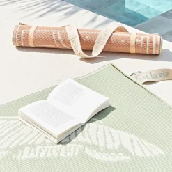 Tapis de plage en tissu vert d'eau 170x70cm - Allegra