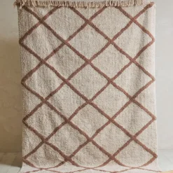 Tapis en coton blanc 230x160cm - Géométrique