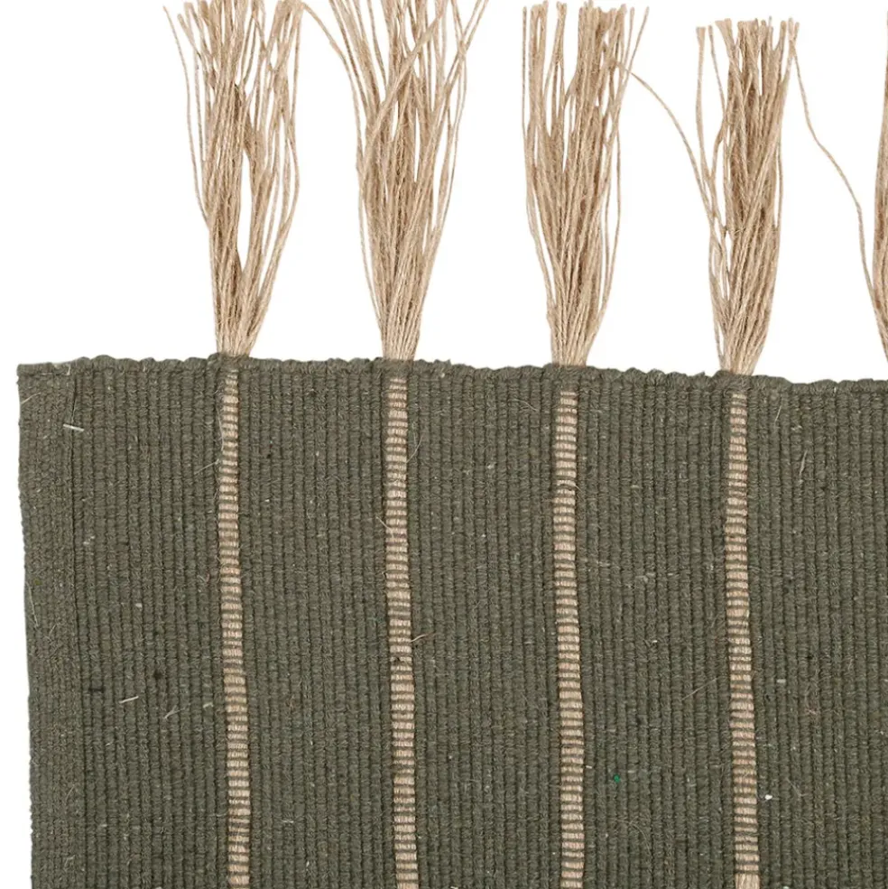 Tapis en coton et jute kaki 140x70cm - Kolore