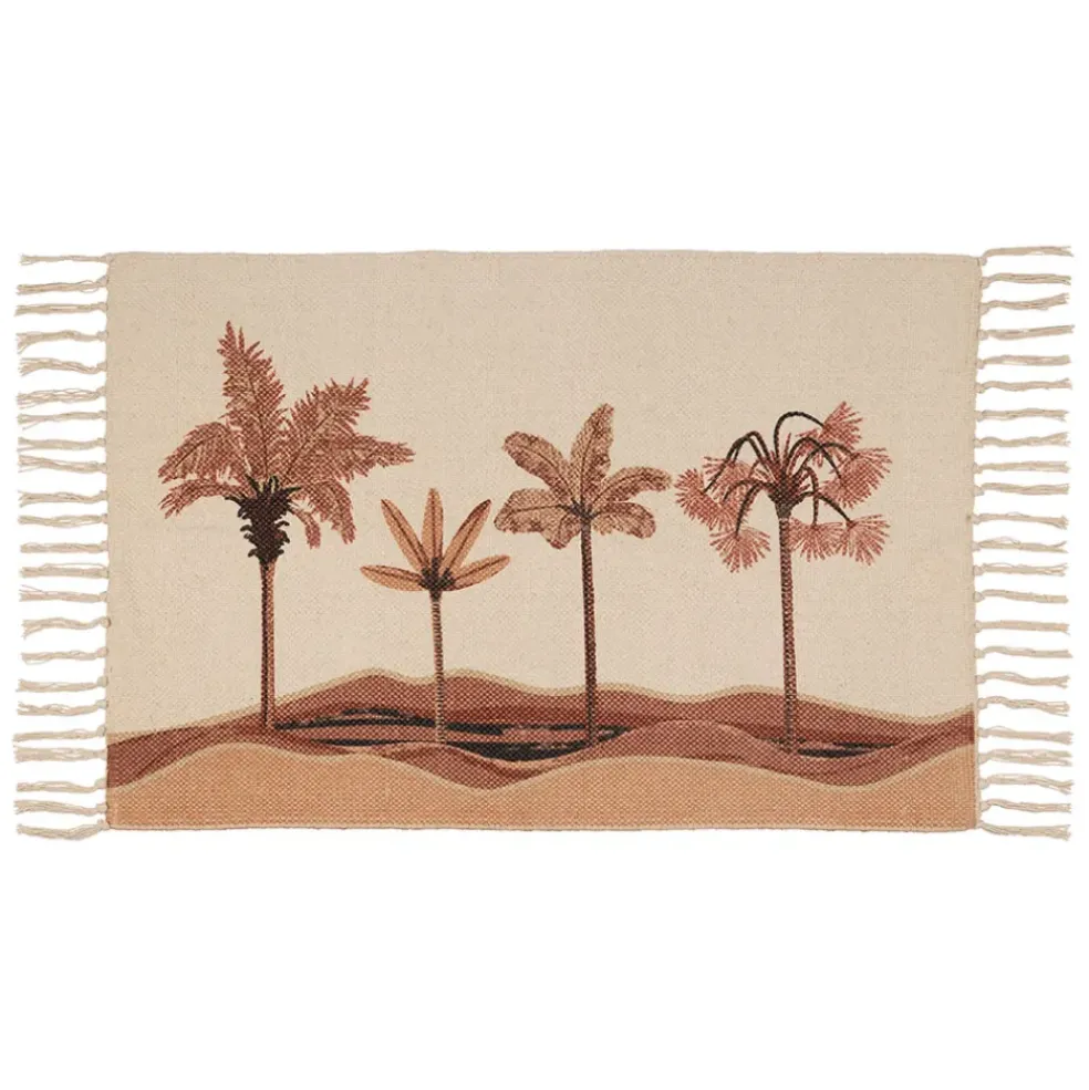Tapis en coton terracotta 90x60cm - Tropic Étoile
