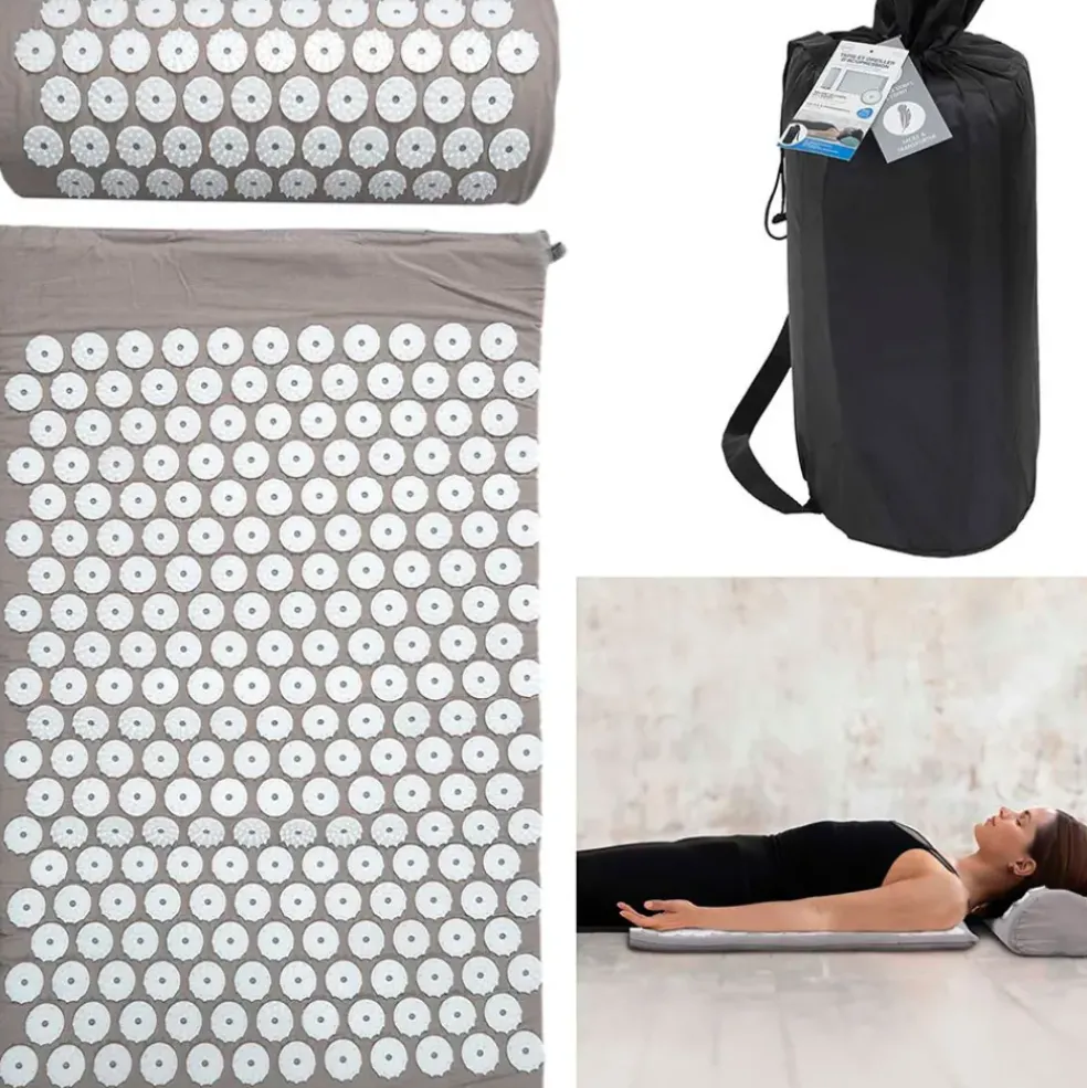 Tapis et oreiller d'acupression avec sac de transport