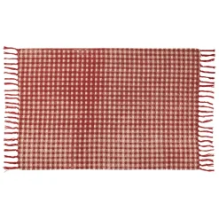 Tapis la campagne rouge 120x80cm en coton