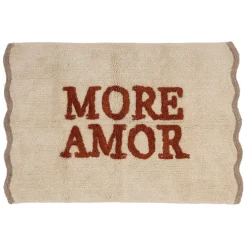 Tapis More amor en coton terracotta 90x60cm - Nomadea