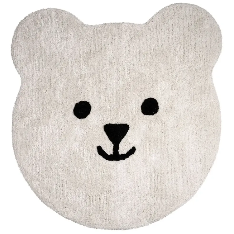 Tapis ours en coton blanc et noir - Songes