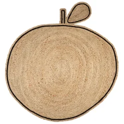 Tapis pomme en jute et coton naturel d100cm - Les fruits
