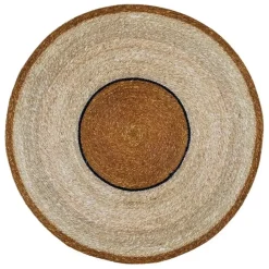 Tapis rond en jonc de mer naturel d90cm - Boho